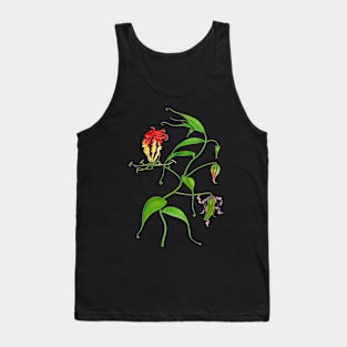 Flame lily - Gloriosa superba - botanical illustration Tank Top